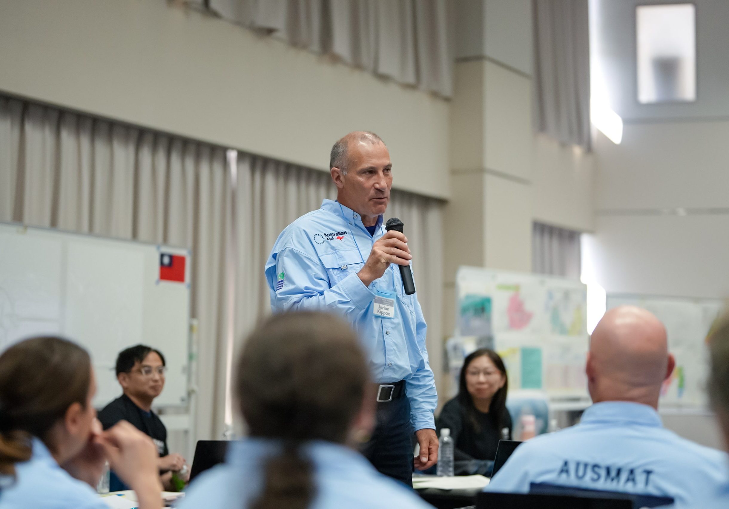 Jo Kippax, speaking during the 2025 Joint Training of Japan Disaster Medical Assistance Team (DMAT) and International Disaster Medical Teams Large-Scale Earthquake Medical Team Operations.